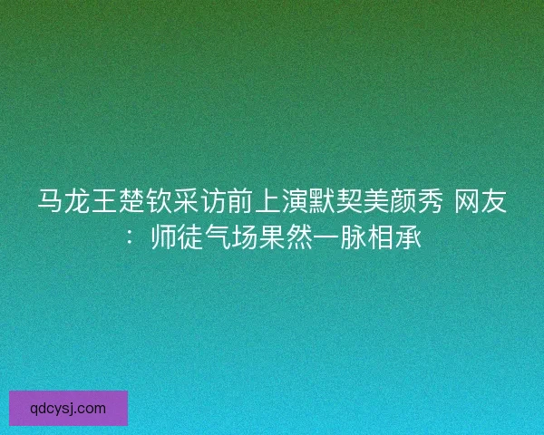 马龙王楚钦采访前上演默契美颜秀 网友：师徒气场果然一脉相承